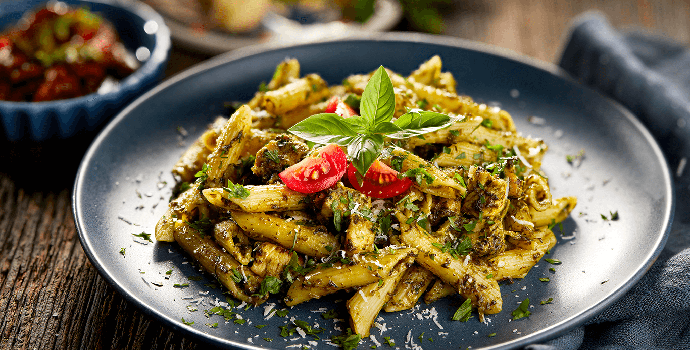 Penne Pasta with Pesto Sauce 