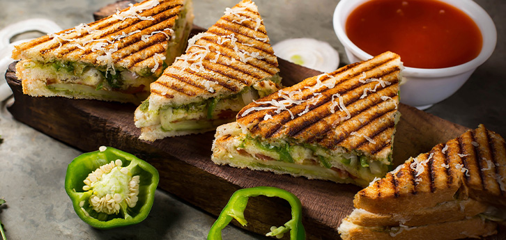 Del Monte Sesame Schezwan Veg Toast Recipe