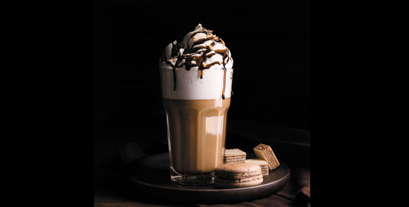 Frappe with Whipped cream & CHOCOLATE SYRUP 