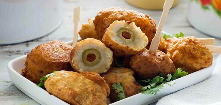 Del Monte Stuffed Fried Olives  Recipe
