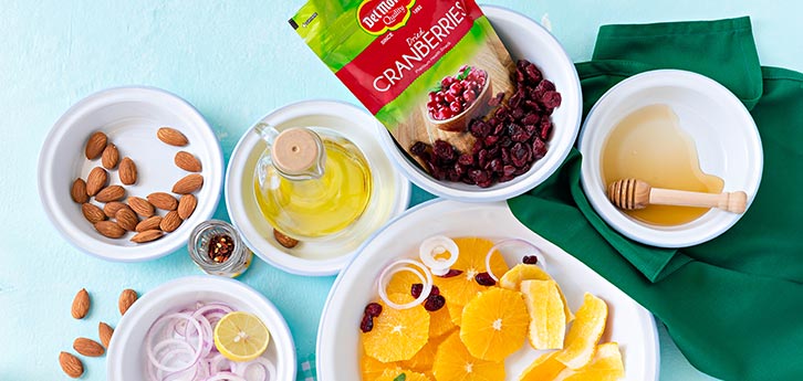 Del Monte Orange Cranberry Salad With Rockets & Almonds  Recipe